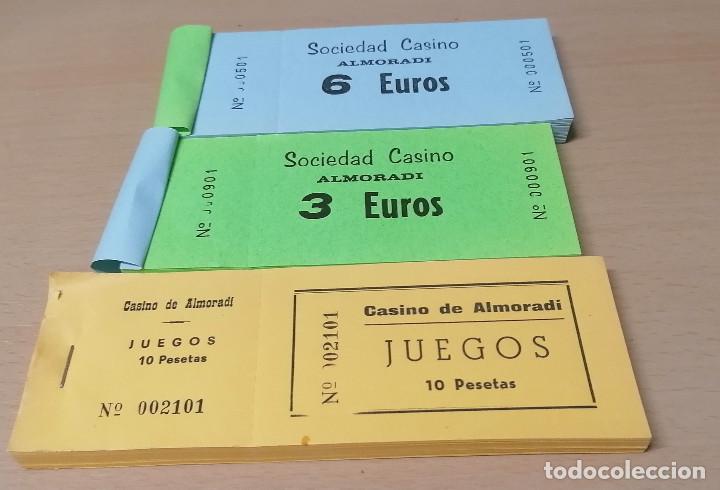 Juguetes antiguos y Juegos de colecci&oacute;n: 3 talonarios de Juegos o otros eventos del Casino de Almoradi