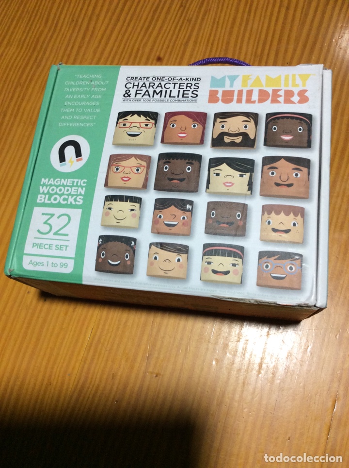 Juguetes antiguos y Juegos de colecci&oacute;n: My family builders Bloques madera magneticos - diversidad personas - de 1 a 99 a&ntilde;os usado