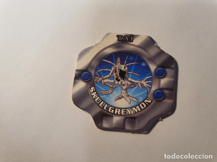 Juguetes antiguos y Juegos de colecci&oacute;n: TAZO DIGIMON 2000 - RELOJ CHICLE VIDAL - N&ordm; SKULLGREYMON