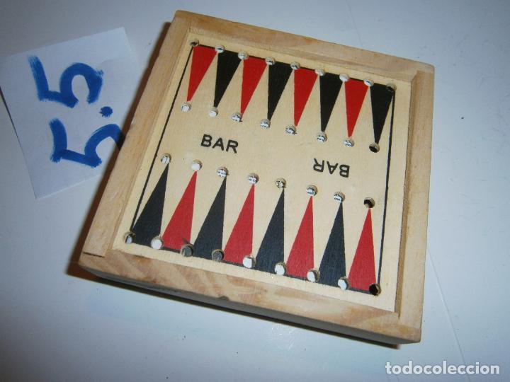 Giocattoli antichi e Giochi di collezione: MINI BACKGAMMON SOLITARIO MADERA