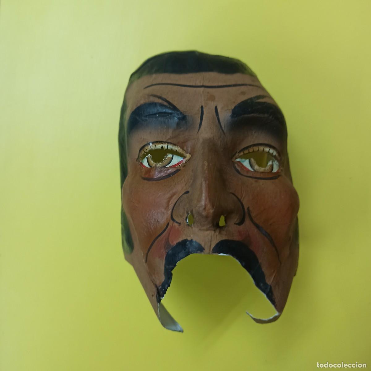 Juguetes antiguos y Juegos de colecci&oacute;n: ANTIGUA MASCARA - CARETA PAPEL MACHE - CARNAVAL - CARA HOMBRE CADIZ A&Ntilde;OS 20s