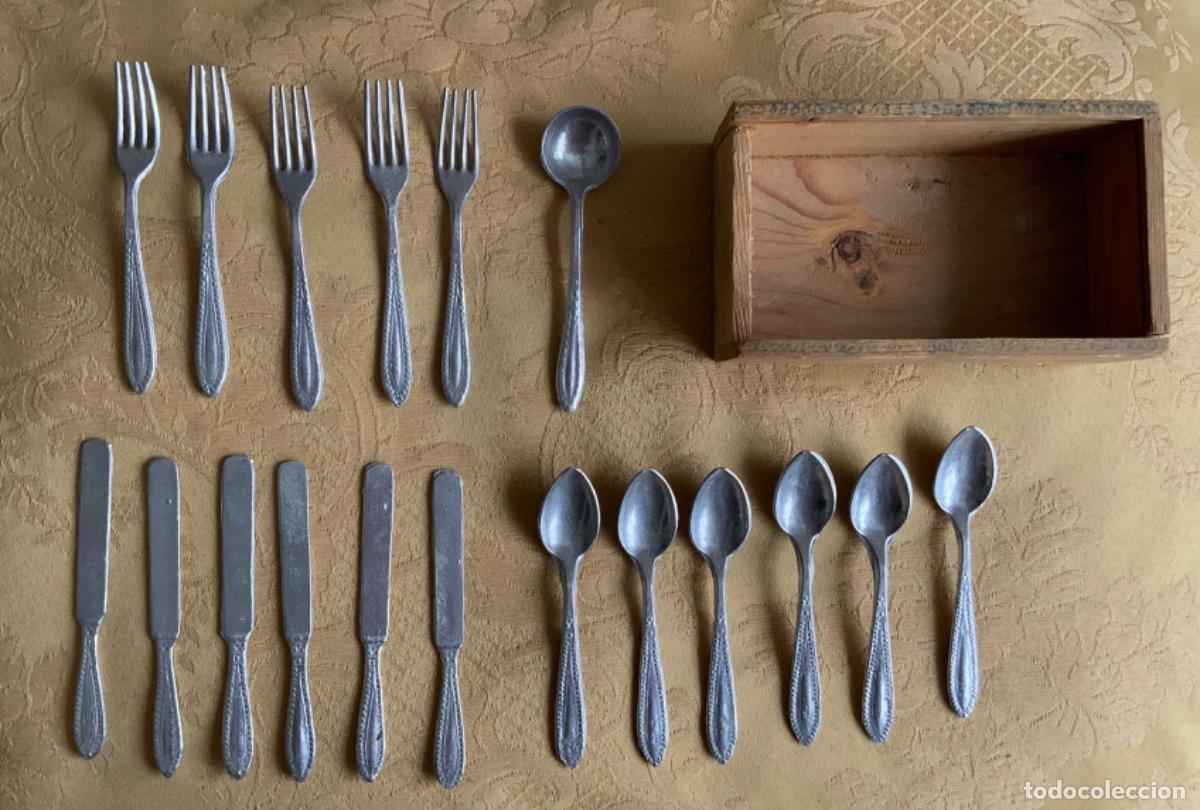 Juguetes antiguos y Juegos de colecci&oacute;n: ANTIGUOS CUBIERTOS DE JUGUETE DE ALUMINIO