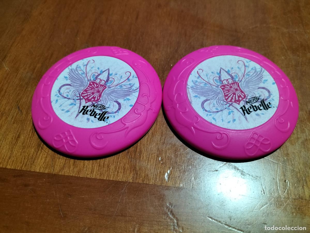 Juguetes antiguos y Juegos de colecci&oacute;n: NERF HEBELLE. DOS DISCOS ROSAS. BUEN ESTADO. DIFICIL DE CONSEGUIR. B-3