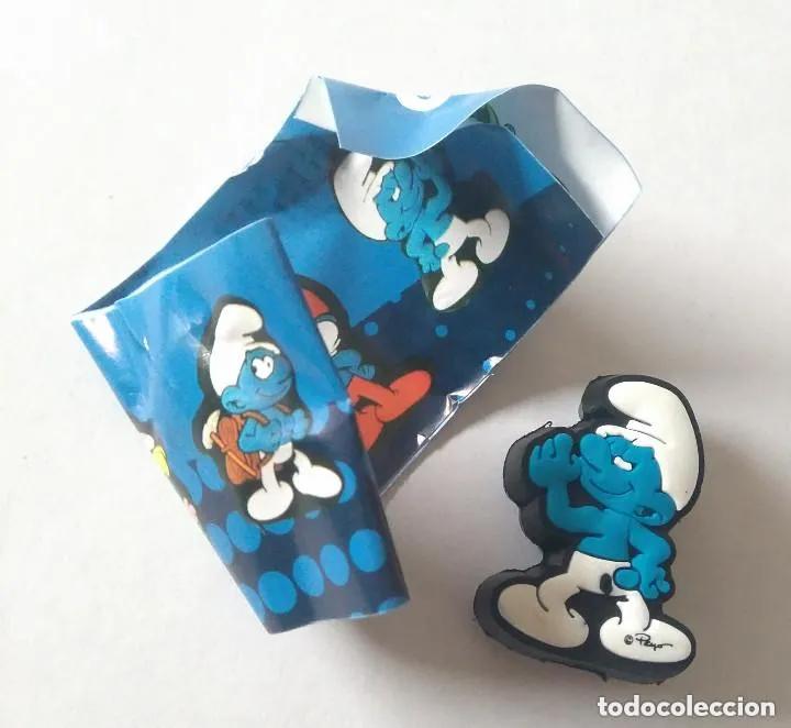 Juguetes antiguos y Juegos de colecci&oacute;n: figura 2d smurfs pitufos hacendado mercadona mu&ntilde;eco bpz papel vanidoso de huevo sorpresa