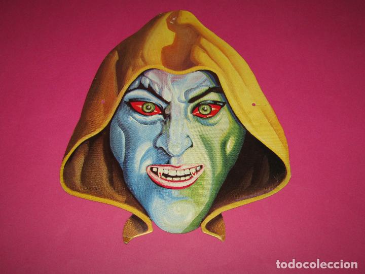Juguetes antiguos y juegos de colecci&oacute;n: Antigua Careta Monstruo Terror de Cartoncillo Troquelado - A&ntilde;o 1980s.