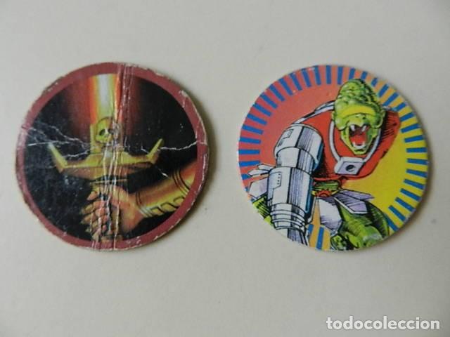 Juguetes antiguos y Juegos de colecci&oacute;n: Lote 2 tazos cd95301 n&ordm; 6 y 12 caps raros monstruos alien medieval espada y brujer&iacute;a