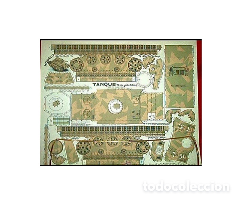 Juguetes antiguos y Juegos de colecci&oacute;n: A&Ntilde;OS 40, ESPA&Ntilde;A, GENERAL FRANCO. TANQUE PANZER IV, RECORTABLE.