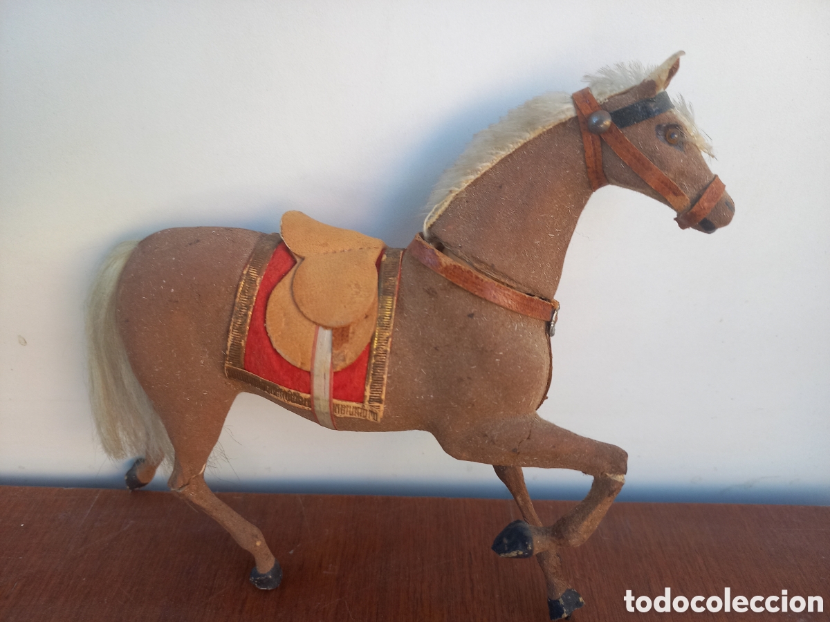 antiguo caballo cartón piedra, juguete años 50, - Compra venta en
