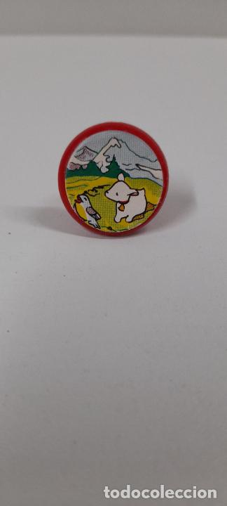Juguetes antiguos y Juegos de colecci&oacute;n: ANILLO DE COPITO DE NIEVE CON PICHI - HEIDI , REALIZADO EN PLASTICO Y PAPEL . ORIGINAL A&Ntilde;OS 70