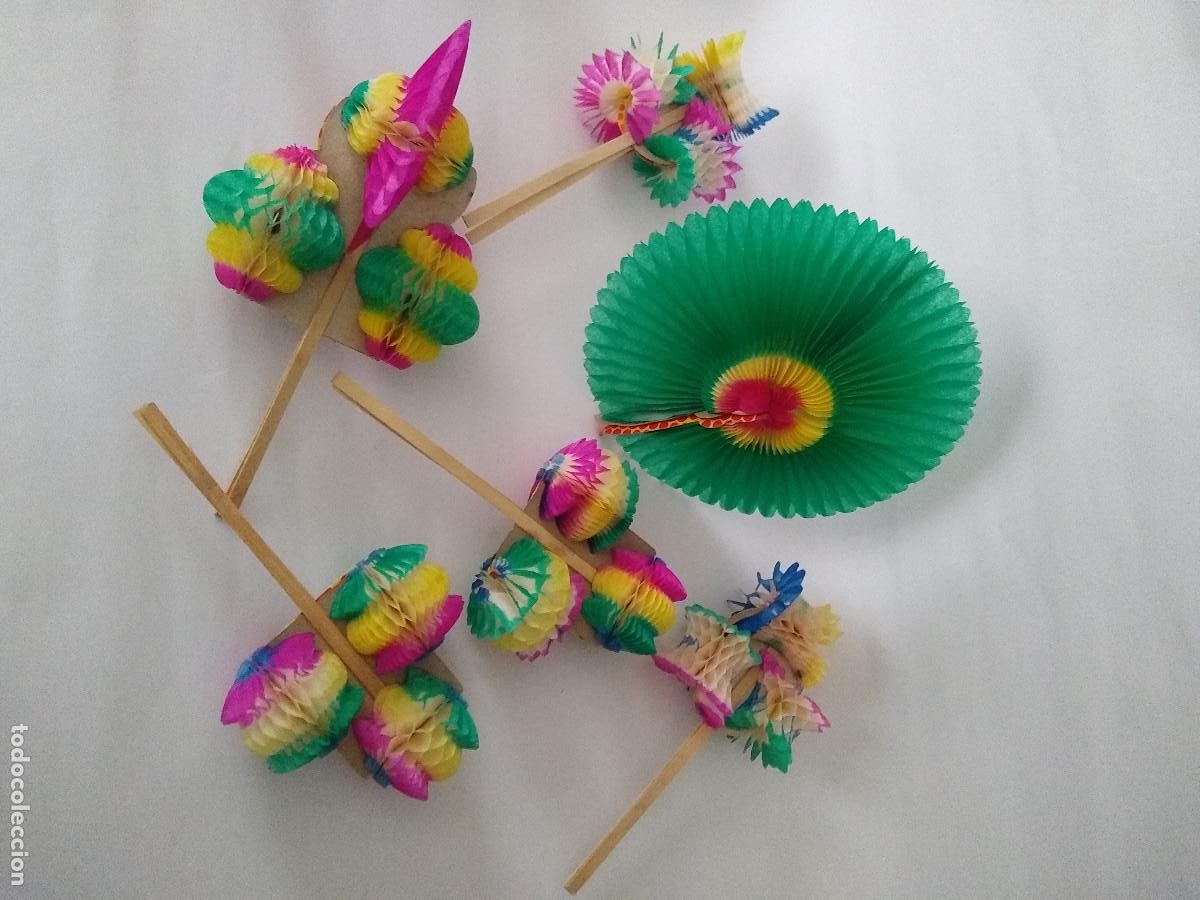 Juguetes antiguos y Juegos de colecci&oacute;n: seis farolillos chinos en bolsa original - a&ntilde;os 70