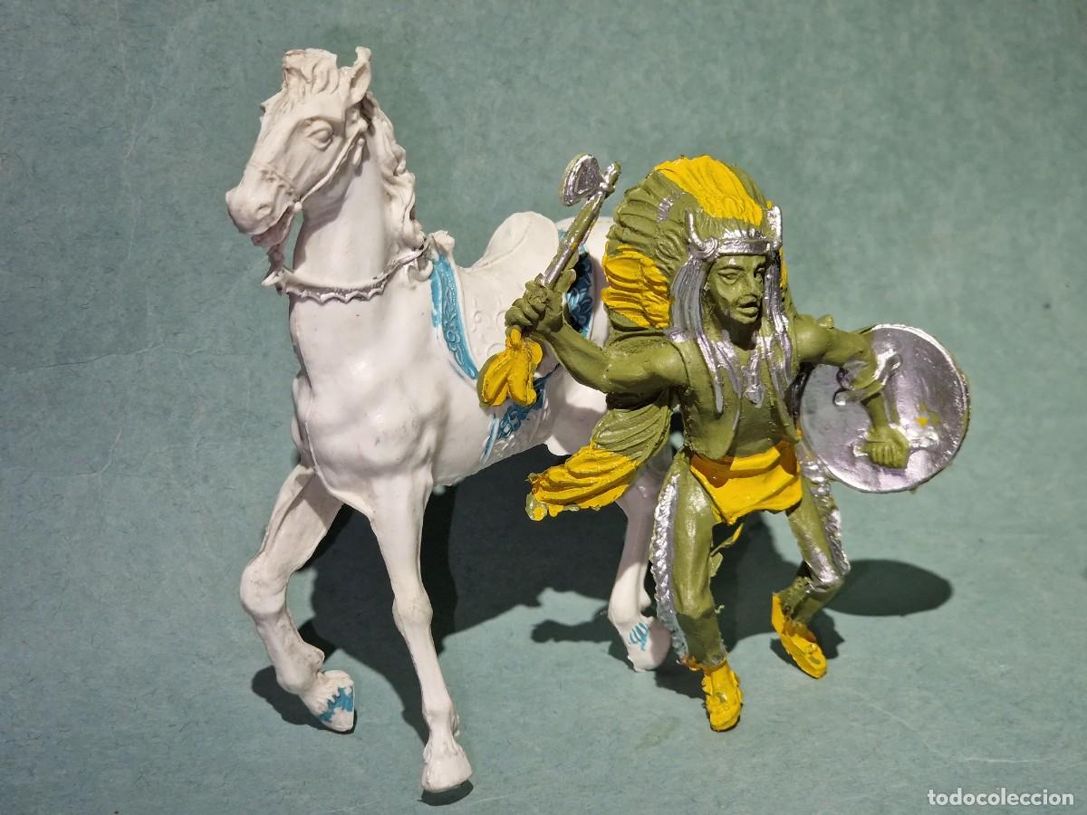 Juguetes antiguos y Juegos de colecci&oacute;n: INDIO Y CABALLO- FIGURAS DEL OESTE- TAMA&Ntilde;O GRANDE - A&Ntilde;OS 60