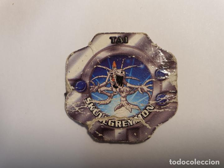 Juguetes antiguos y Juegos de colecci&oacute;n: TAZO DIGIMON 2000 - RELOJ CHICLE VIDAL - N&ordm; SKULLGREYMON