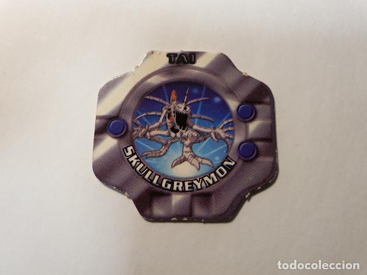 Juguetes antiguos y Juegos de colecci&oacute;n: TAZO DIGIMON 2000 - RELOJ CHICLE VIDAL - N&ordm; SKULLGREYMON