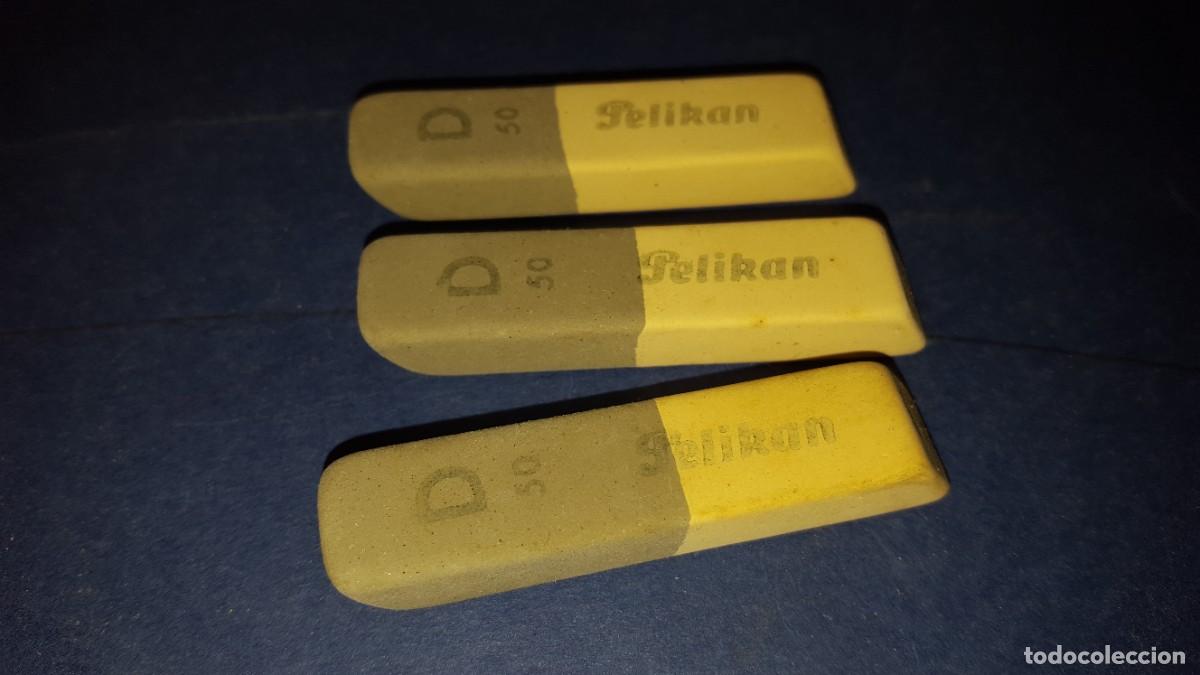 Juguetes antiguos y Juegos de colecci&oacute;n: GOMA DE BORRAR PELIKAN D50. A&Ntilde;OS 80. A ESTRENAR. -3 UNIDADES