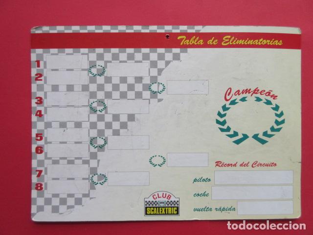 Juguetes antiguos y Juegos de colecci&oacute;n: SCALEXTRIC CLUB - TABLA DE ELIMINATORIAS RENAULT MAXI MEGANE 29,5 x 21 CM