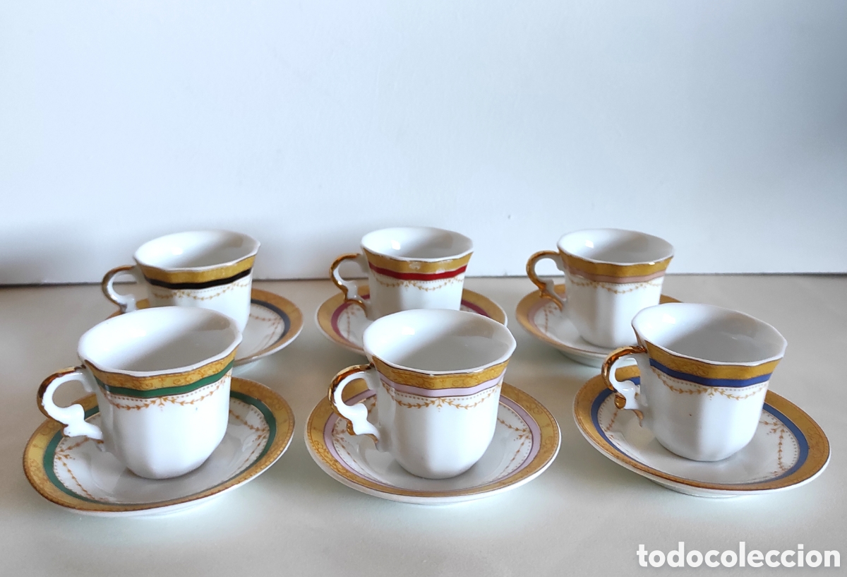 Juguetes antiguos y Juegos de colecci&oacute;n: Juego de 6 tazas miniatura porcelana &rdquo;Duca di bavaria&rdquo;