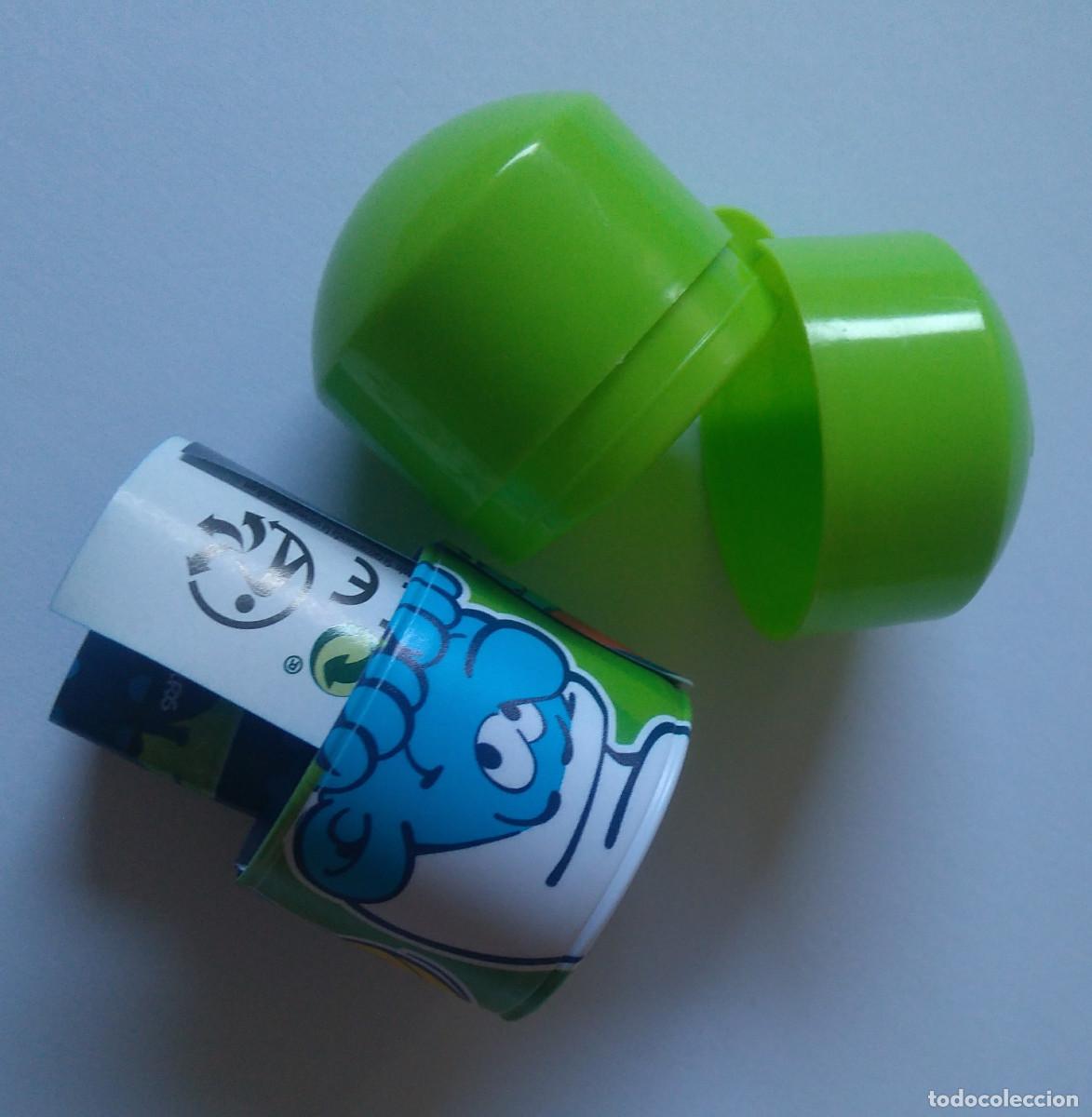 Juguetes antiguos y Juegos de colecci&oacute;n: pulsera o tira para pantalon hacendado mercadona de huevo sorpresa smurf bpz papel capsula pitufos