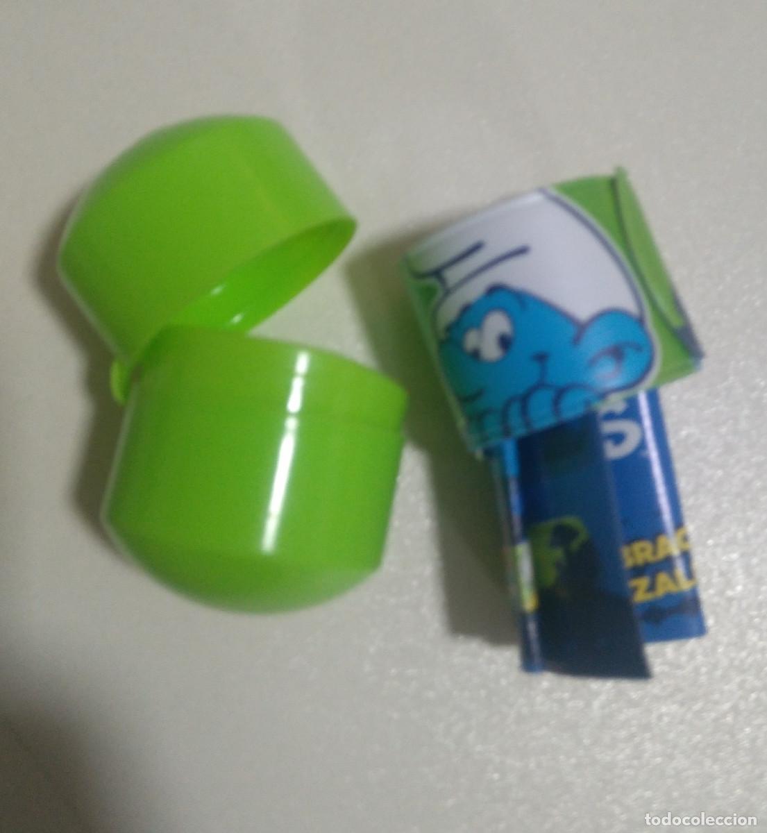 Juguetes antiguos y Juegos de colecci&oacute;n: pulsera o tira para pantalon hacendado mercadona de huevo sorpresa smurf bpz papel capsula pitufos