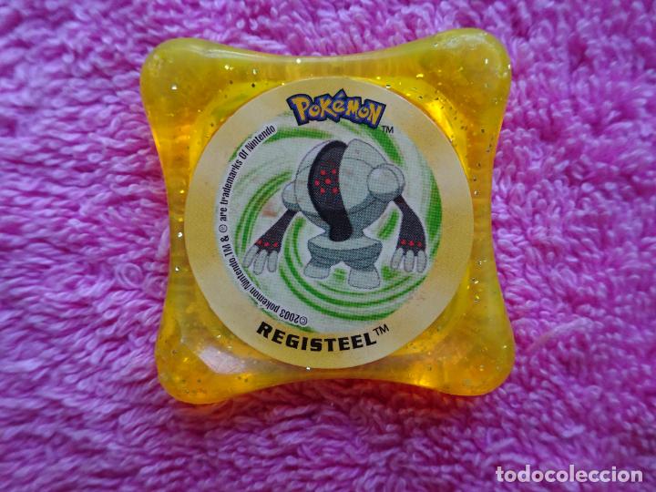 Giocattoli antichi e Giochi di collezione: tazo registeel pokemon advanced waps 98 color amarillo brillante panini 2003 nintendo