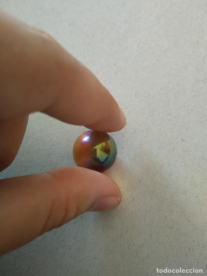 Juguetes antiguos y Juegos de colecci&oacute;n: CANICA DE COLOR ENTRE NARANJA / MARR&Oacute;N BOLA DE JUGUETE