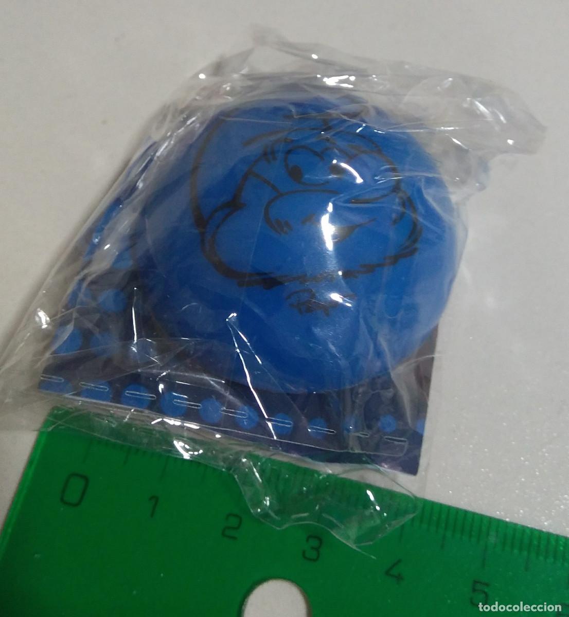 Juguetes antiguos y Juegos de colecci&oacute;n: semiesfera semi esfera rueda smurfs pitufos hacendado mercadona bpz papel miniatura d huevo papa