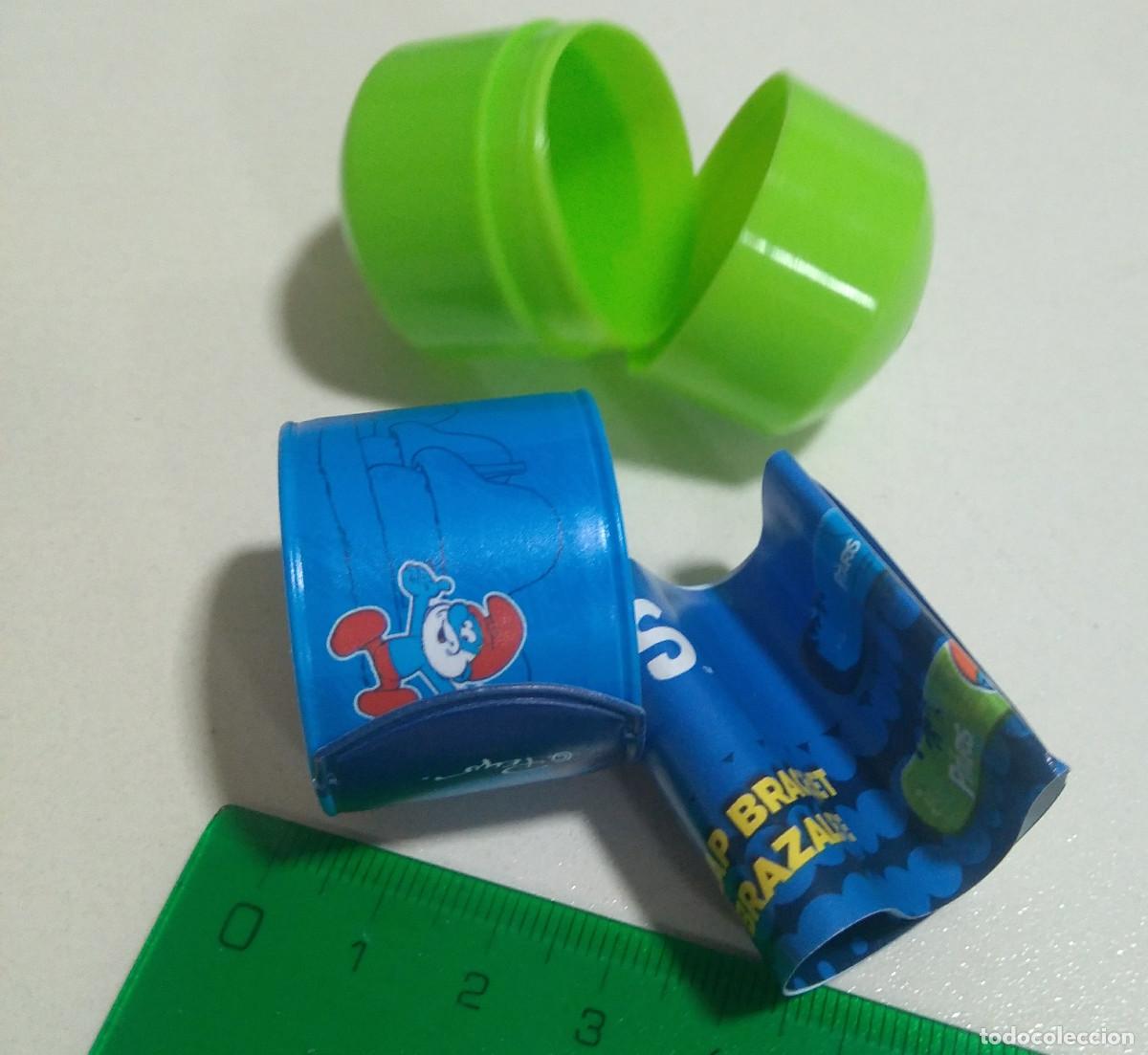 Juguetes antiguos y Juegos de colecci&oacute;n: pulsera o tira para pantalon hacendado mercadona de huevo sorpresa smurf bpz papel capsula pitufo