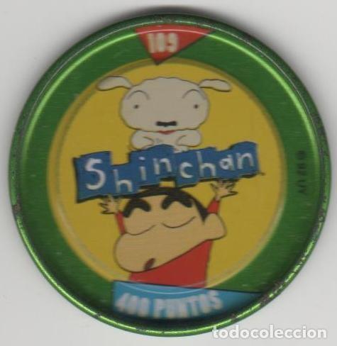 Juguetes antiguos y Juegos de colecci&oacute;n: COLECCI&Oacute;N TAZOS PANRICO BOLLYCAO SHIN CHAN METAL RAPPERS TAZO MET&Aacute;LICO CAPS POGS N&Uacute;MERO 109 ANIME