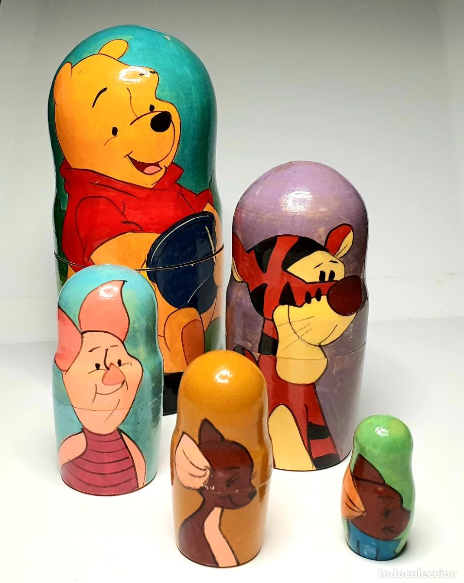 Juguetes antiguos y juegos de colecci&oacute;n: MATRIOSKE DE WINNIE DE THE POOH EN MADERA