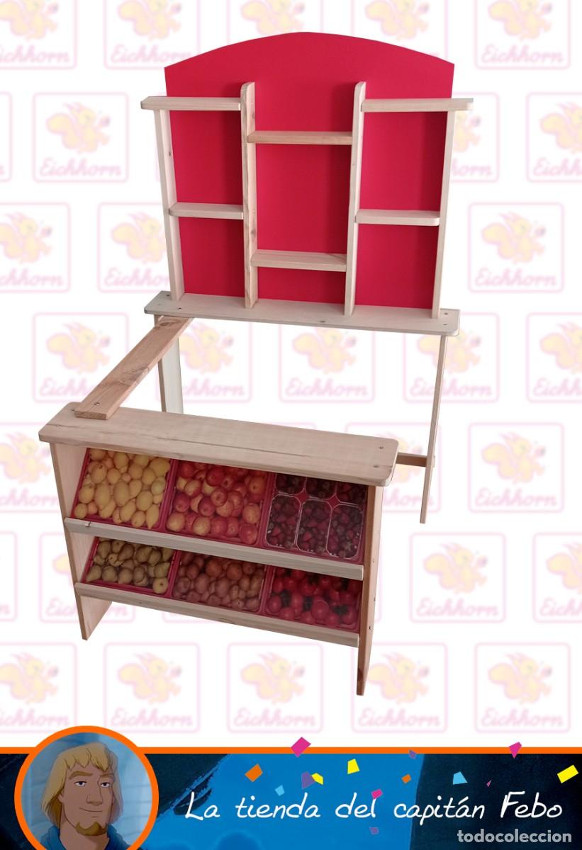 Juguetes antiguos y juegos de colecci&oacute;n: Supermercado de la marca Eichhorn/Simba con complementos (alimentos, cestas, m&aacute;quina registradora)