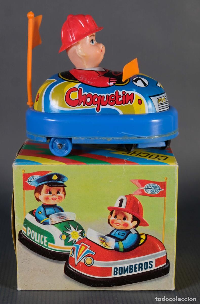 Brinquedos antigos e Jogos de cole&ccedil;&atilde;o: Coche de choque el&eacute;ctrico met&aacute;lico marca Bernabeu Gisbert ref.449 - con su caja original