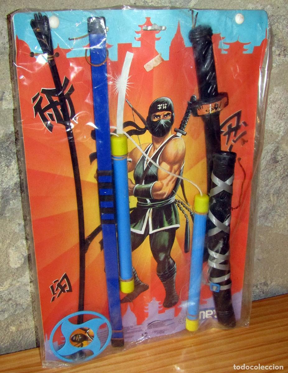 Brinquedos antigos e Jogos de cole&ccedil;&atilde;o: ANTIGUA EQUIPACI&Oacute;N O DISFRAZ DE NINJA DE GUTFER - NUEVA Y EN SU CART&Oacute;N ORIGINAL - A&Ntilde;OS 80