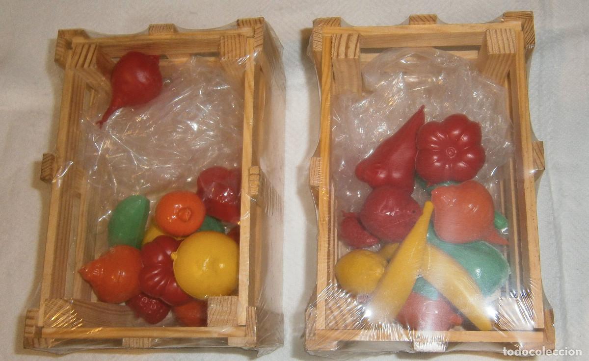 Brinquedos antigos e Jogos de cole&ccedil;&atilde;o: cajas de madera con frutas plastico para ni&ntilde;os 2 unidades precintadas