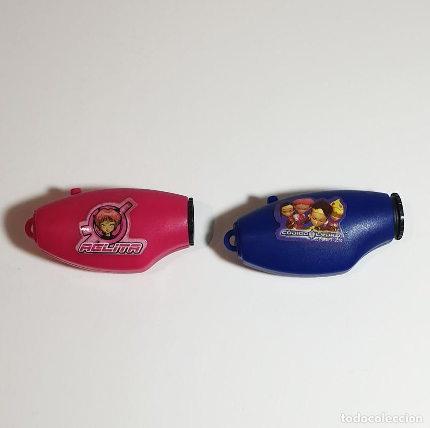 Juguetes antiguos y juegos de colecci&oacute;n: 2 LINTERNAS CODIGO LYOKO - PHOSKITOS - Foto 1