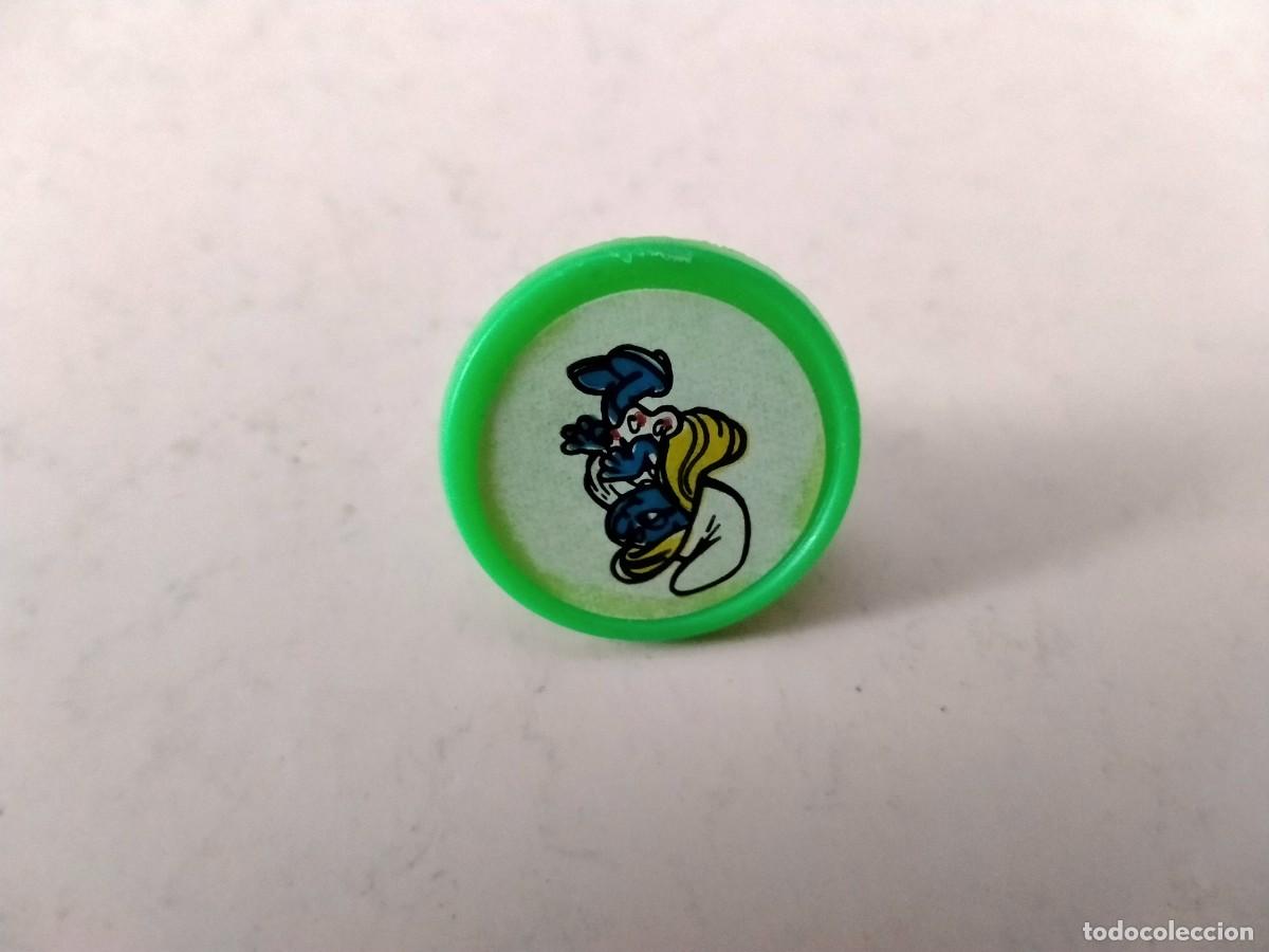 Juguetes antiguos y Juegos de colecci&oacute;n: anillo de juguete de los pitufos a&ntilde;os 70