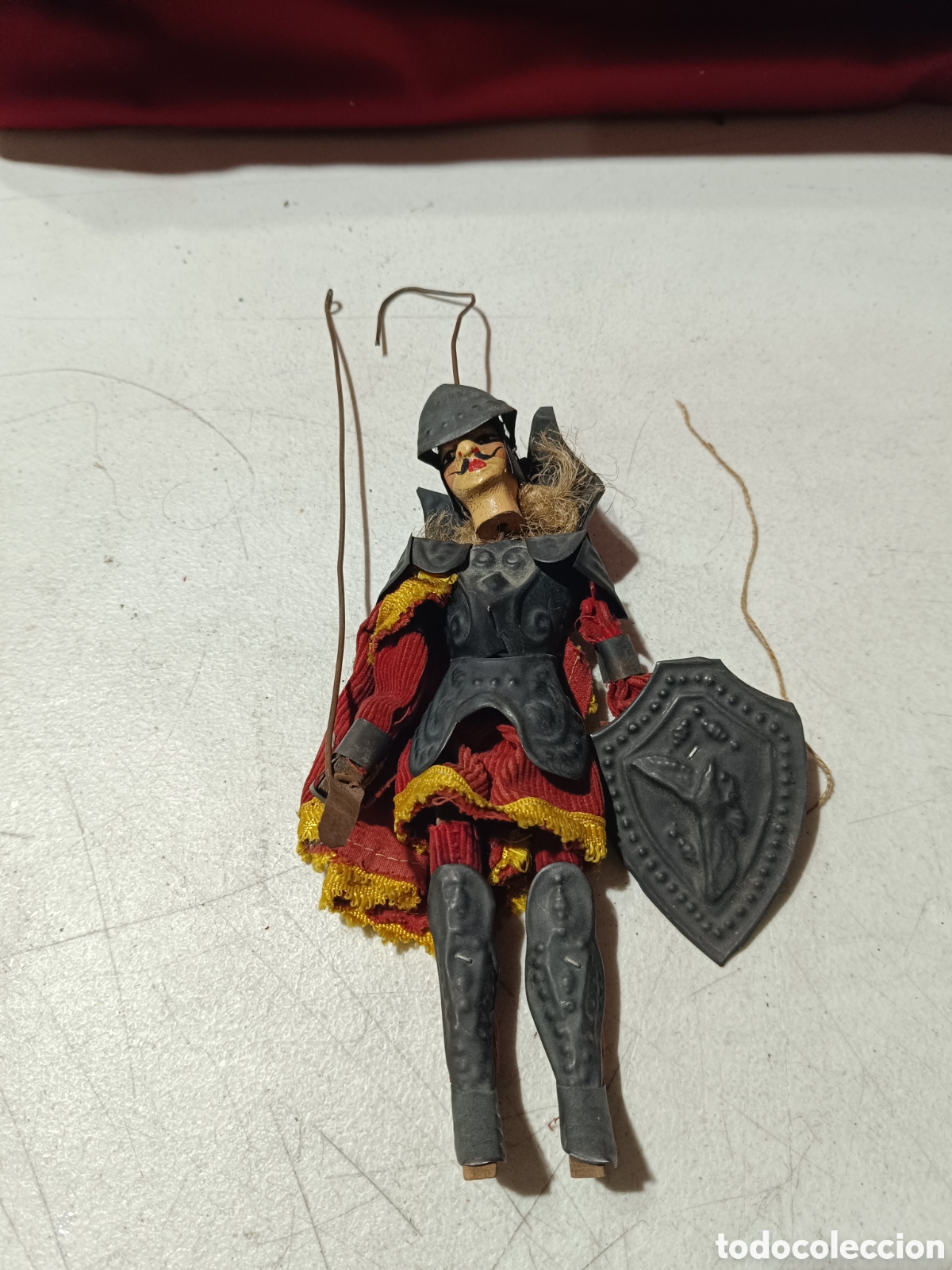 Brinquedos antigos e Jogos de cole&ccedil;&atilde;o: Marioneta Siciliana Caballero metal madera y trapo