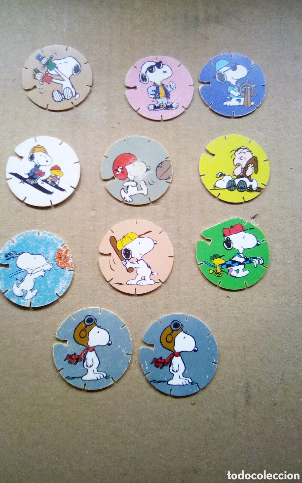 Juguetes antiguos y Juegos de colecci&oacute;n: 11 Tazos Snoopy Caps Collection. Grefusa. Ver foto.