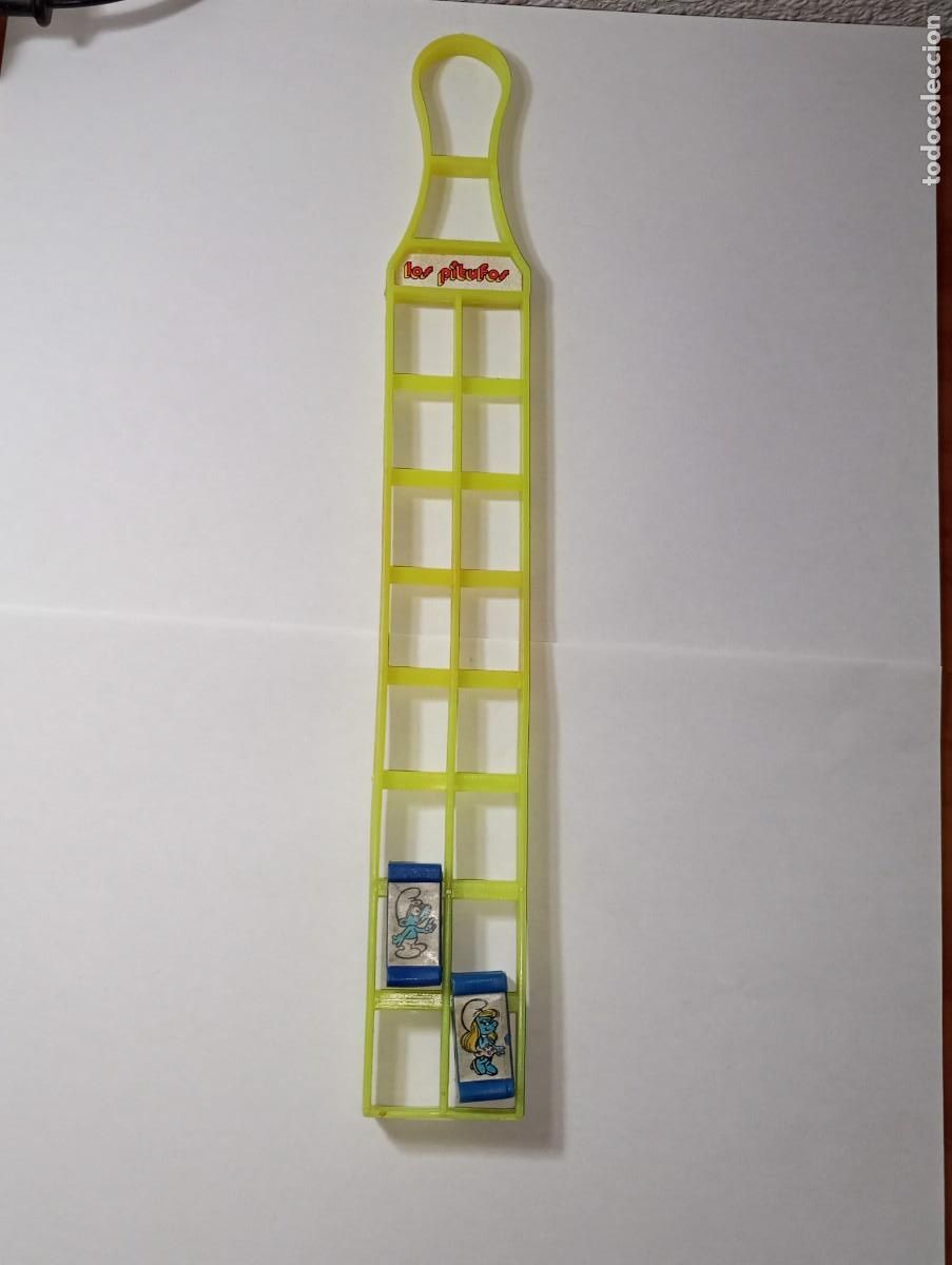 Juguetes antiguos y Juegos de colecci&oacute;n: ANTIGUO JUEGO ESCALERA SALTIMBANQUI DE LOS PITUFOS DE KIOSCO TIPO DUNKIN A&Ntilde;OS 80
