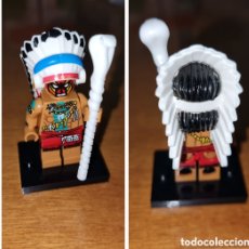 Juguetes antiguos y Juegos de colección: MINIFIGURA COMPATIBLE CON LEGO SPIDERMAN DISFRAZADO DE INDIO JEFE MUÑECO
