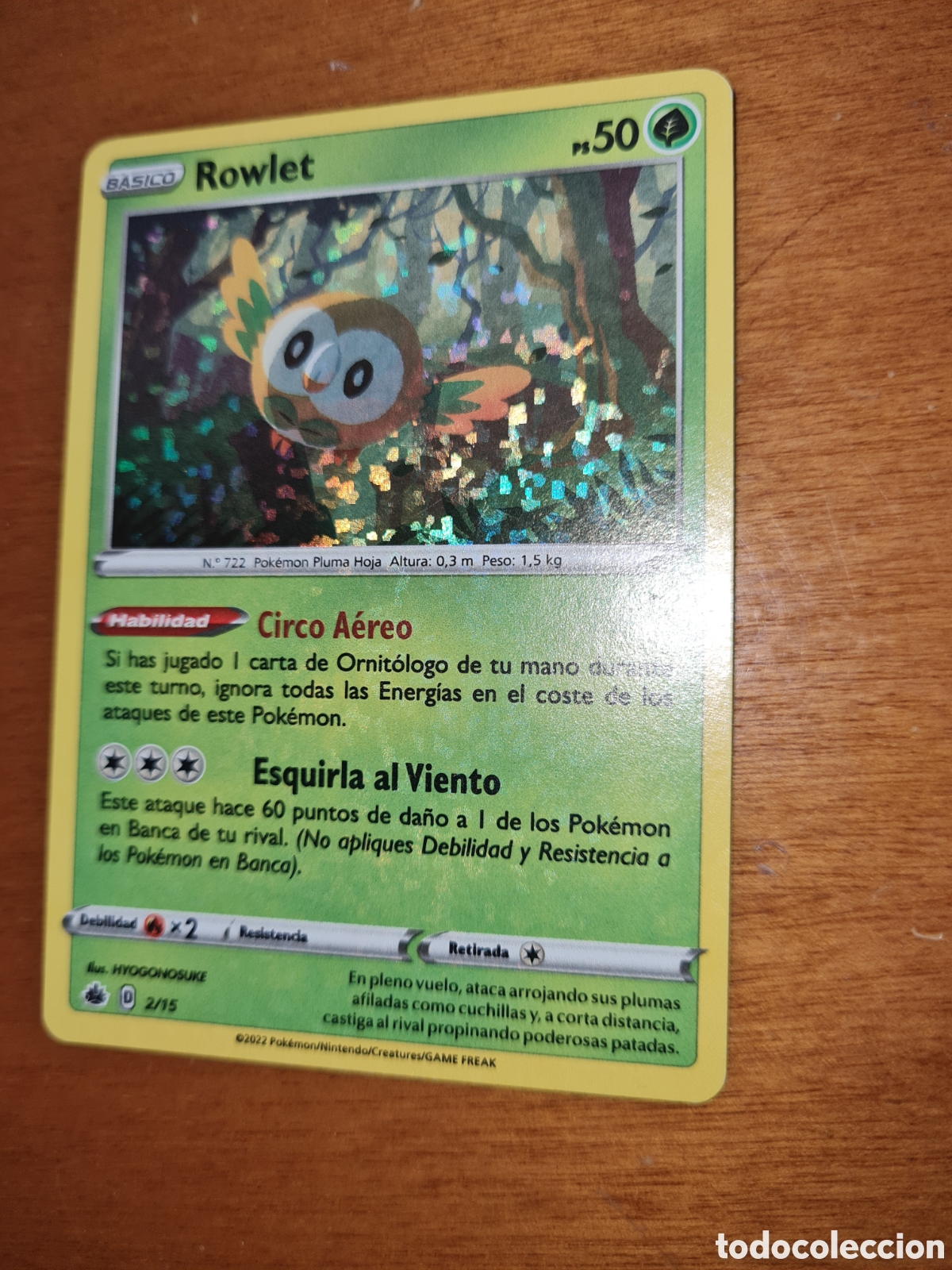 Juguetes antiguos y Juegos de colecci&oacute;n: Carta pokemon brillante Rowlet McDonald's McDonald