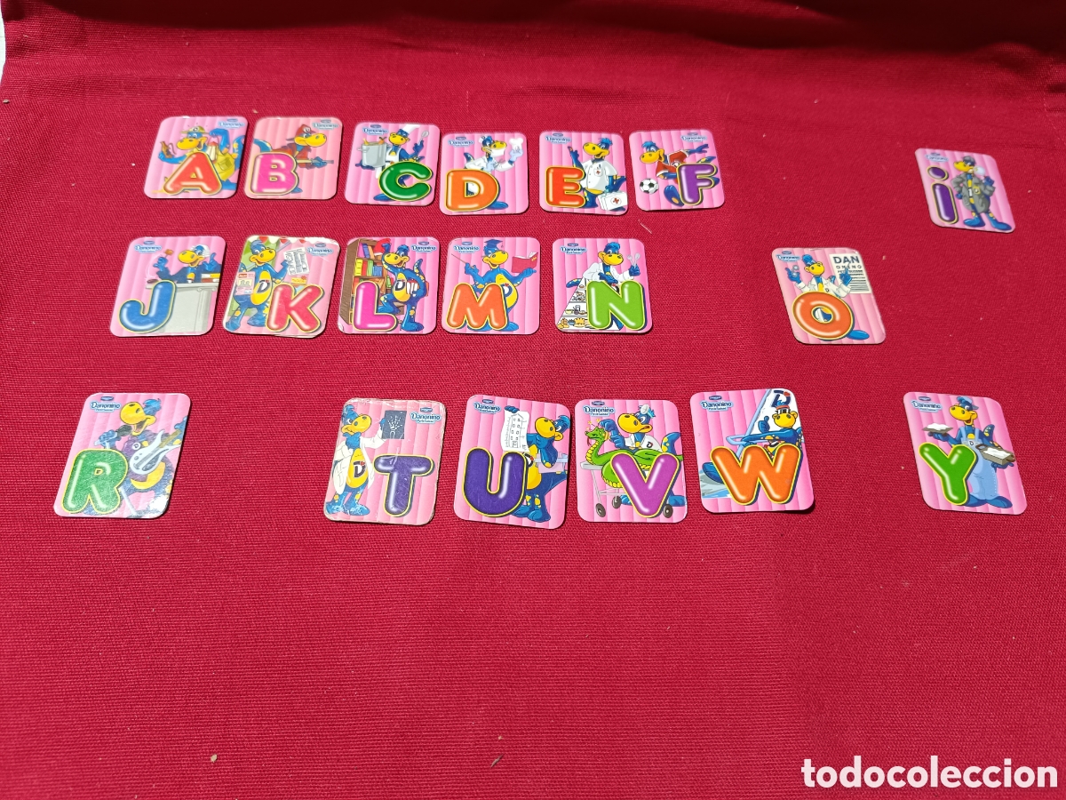 Juguetes antiguos y Juegos de colecci&oacute;n: Abecedario im&aacute;n DANONINO de Petit Suisse casi completo