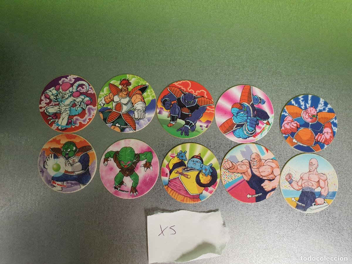 Juguetes antiguos y Juegos de colecci&oacute;n: COLECCION COMPLETA 10 TAZO TAZOS DRAGON BALL - MATUTANO 1989 -- MARRON --