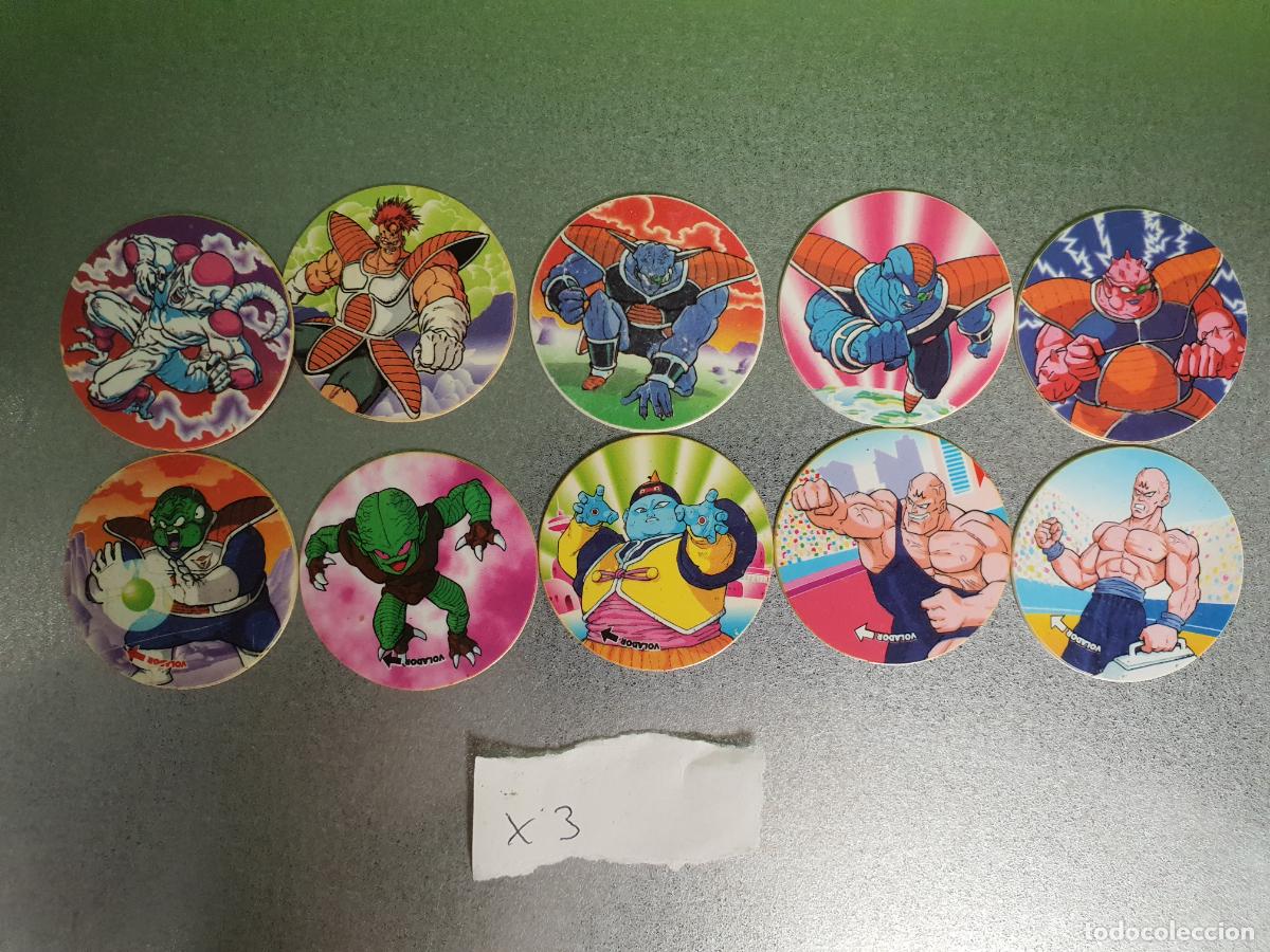Juguetes antiguos y Juegos de colecci&oacute;n: COLECCION COMPLETA 10 TAZO TAZOS DRAGON BALL - MATUTANO 1989 -- MARRON --