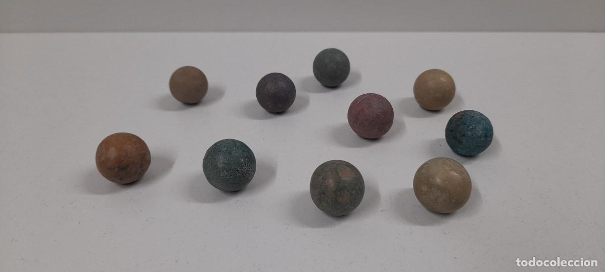 Juguetes antiguos y Juegos de colecci&oacute;n: CANICAS ANTIGUAS . 10 UNIDADES . REALIZADAS EN BARRO COCIDO