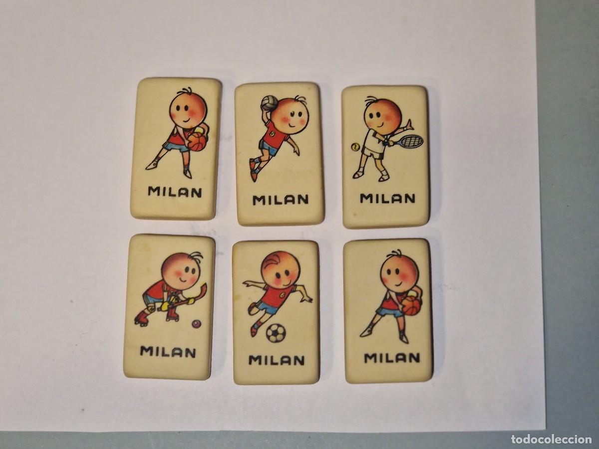 Juguetes antiguos y Juegos de colecci&oacute;n: GOMA DE BORRAR MILAN SERIE DEPORTES- 6 GOMAS