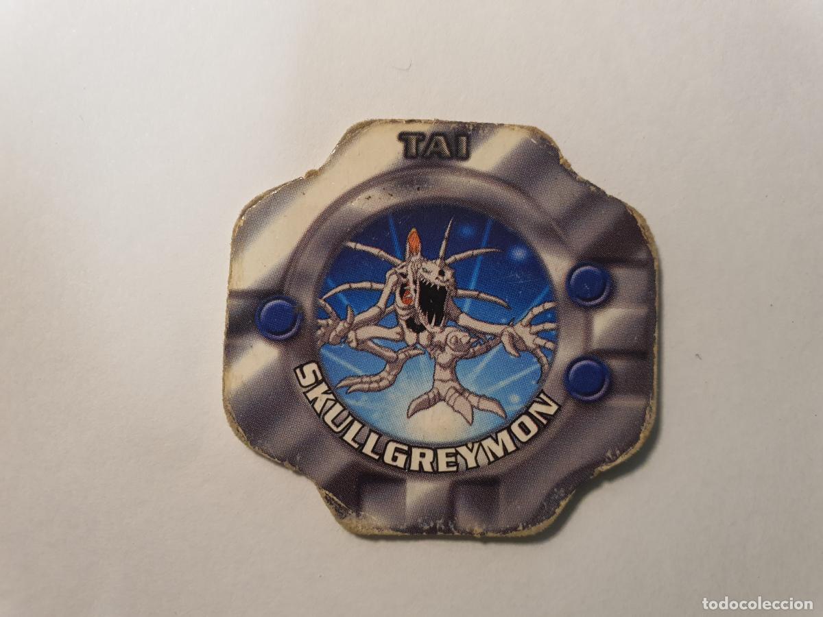 Juguetes antiguos y Juegos de colecci&oacute;n: TAZO DIGIMON 2000 - RELOJ CHICLE VIDAL - N&ordm; SKULLGREYMON