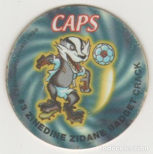 Juguetes antiguos y Juegos de colecci&oacute;n: COLECCI&Oacute;N TAZOS AS REAL MADRID CLUB DE F&Uacute;TBOL CAPS TAZO POGS N&ordm; 63 #3 ZINEDINE ZIDANE BADGET CRACK