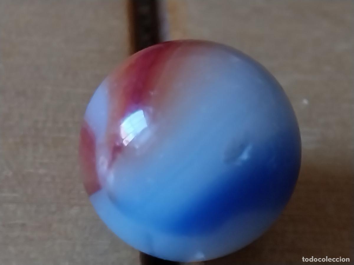 Juguetes antiguos y Juegos de colecci&oacute;n: BOLA CANICA A&Ntilde;OS 70 NACARADA ORIGINAL 1,2CM