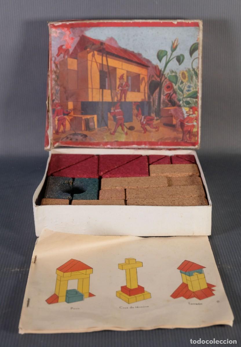 Brinquedos antigos e Jogos de cole&ccedil;&atilde;o: Antiguo juguete de construcci&oacute;n con bloques de madera, completo, a&ntilde;os 60