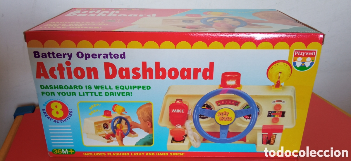 Juguetes antiguos y juegos de colecci&oacute;n: VOLANTE CONDUCTOR INFANTIL CON LUZ Y SIRENA.PLAYWELL 90'S.CAJA SIN ABRIR.