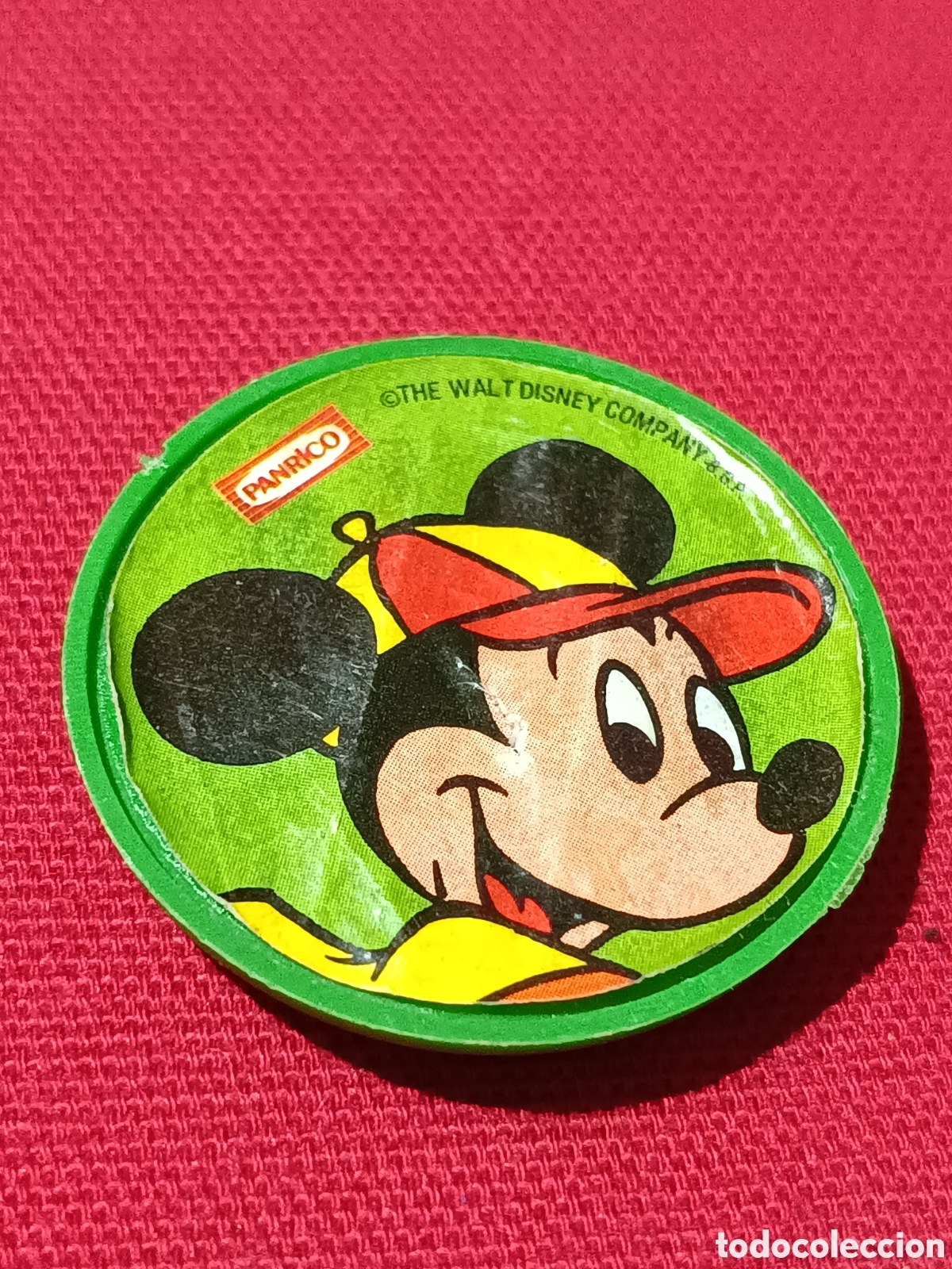 Juguetes antiguos y Juegos de colecci&oacute;n: Curiosa chapa de pl&aacute;stico promocional Panrico Mickey Mouse